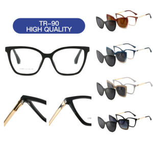 Lunettes de soleil en métal TR90 de haute qualité avec verres polarisés et 2 clips magnétiques pour hommes et femmes - Product Image 1