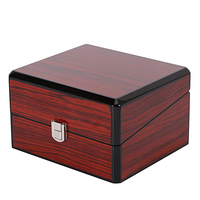 Boîte à montre simple de luxe en bois laqué brillant avec intérieur en similicuir, fermeture durable, écologique, résistante à l'eau et anti-poussière