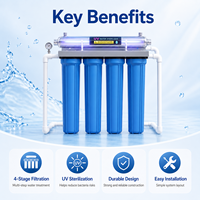 Système de filtration d'eau pour toute la maison à 4 étapes, 20*2,5 pouces, filtre à sédiments et à chlore PP UDF CTO UF de 1/2 ou 3/4 pouce