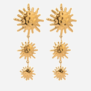 Jinhua Star Shape Drop Earrings 18k Gold Plated Stainless Steel Geometric Party Jewelry - Product Image 1