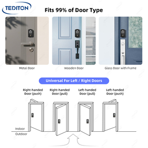 กุญแจล็อคประตูอัจฉริยะสำหรับประตูหน้าบ้าน ระบบไบโอเมตริกซ์ สแกนลายนิ้วมือ  แบบไม่ใช้กุญแจ พร้อมแป้นกดรหัส - Product Image 3
