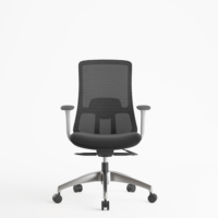 Chaise pivotante ergonomique réglable, base en aluminium de 350 mm, accoudoirs 4D confortables, chaise de bureau, chaise de salle de conférence, pliable en métal