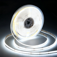 Bande lumineuse LED COB intelligente à intensité variable CCT 12V/24V 3000K-6000K, lumières blanches réglables avec télécommande Wi-Fi 15W/m