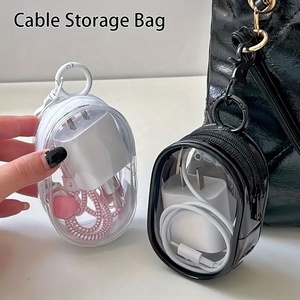 Xách Tay Mini Rõ Ràng Dây Kéo Lưu Trữ Túi Tiện Dụng Keychain Vòng Lặp Đa Năng Organizer Cho Tai Nghe Sạc Bền Phòng Khách - Product Image 2