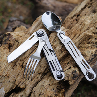 2026 Innovatives 3-in-1 Outdoor-Camping Besteck-Set: Abnehmbarer Löffel, Gabel und Messer, Multifunktionales Camping-Messer und Utensilien
