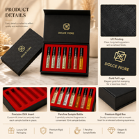 Boîte cadeau en papier rigide magnétique avec impression UV personnalisée, emballage pour flacon d'échantillon de parfum avec insert en EVA