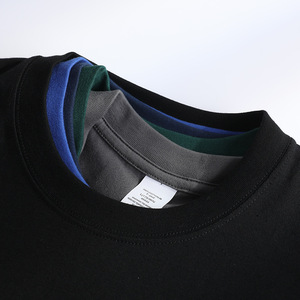 Camiseta de Algodón Grueso de Alta Calidad al por Mayor, 240 g/m², Cuello Pequeño, Holgada, Lisa, Unisex - Product Image 4