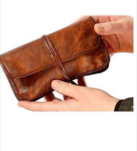 Leather Pouch Full Set Handmade Pipe Rollup <b>Bag</b> Pouch Pipe <b>Stand</b> Valet Tray the Pipe Case Full Set - Product Image 1