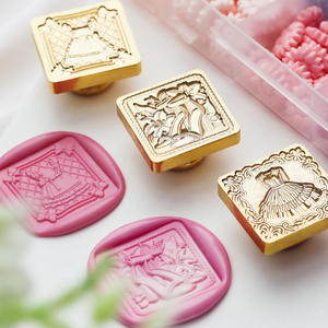 Sello de cera en relieve Suidis con cabezal de cobre, serie Corazón de Niña, sello artístico y lindo para decoración, regalo para compañera de clase - Product Image 3