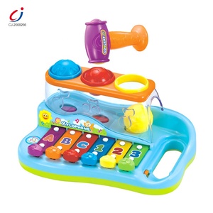 Jouets musicaux pour bébés, xylophone en plastique, jouets éducatifs, marteau à billes, piano à marteler - Product Image 1
