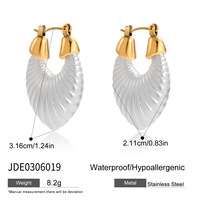 Boucles d'oreilles Huggie Gaovo de luxe en résine et fausses perles pour femmes, résistantes au ternissement, en acier inoxydable, bijoux d'oreille tendance, vente en gros