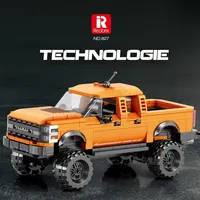 Reobrix 827 423PCS Truk Pikap Model Mobil Pengangkut Barang Kota, Dekorasi Meja, Mainan Edukatif DIY untuk Set Blok Bangunan