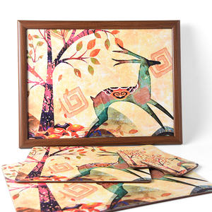 कस्टम मुद्रित पर्यावरण के अनुकूल लकड़ी और कपड़े की गोद शीर्ष ट्रे कपड़े कुशन आधुनिक डिजाइन प्रिंट लैपट्रे - Product Image 5