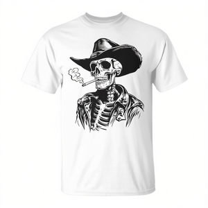 Camiseta Skeleton Cowboy Western Gothic Skull para adultos, unisex, talla mediana - Product Image 2
