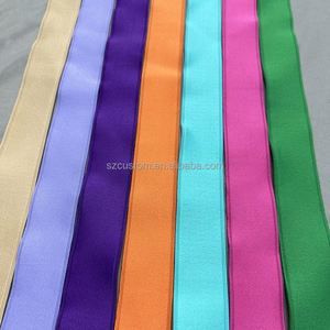 Bandeau élastique en polyester personnalisé avec logo, motif ruban en silicone, accessoire pour cheveux, vente en gros - Product Image 5