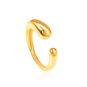 Anillo de Aro de Oro de 18k al por Mayor para Mujer y Hombre, Anillos de Dedo Sencillos Rellenos, Joyería - Product Image 1