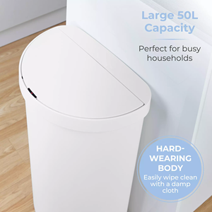 <strong>50L</strong> New Automatic Wholesale Kitchen Semi Round Sensor Trash <strong>Bin</strong> Plastic <strong>Rubbish</strong> <strong>Bins</strong> - Product Image 4
