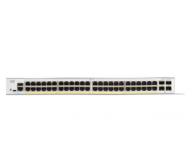 Cisco Enterprise Managed C1200 Series Gigabit Switch C1200-48P-4X 1U Rack-Mounted for Small Business Office Networks