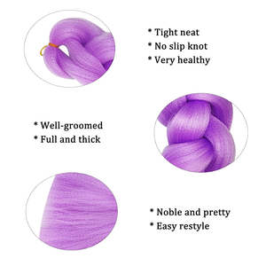 Extensions <span class=keywords><strong>de</strong></span> cheveux Yaki <span class=keywords><strong>de</strong></span> haute qualité 100g Faciles à tresser pour les femmes noires Synthétique 24 pouces Rumi Purple Jumbo Braid Hair - Product Image 4