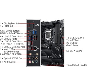 เมนบอร์ด STRIX Z590-F GAMING WIFI มือสองคุณภาพสูง รองรับ LGA1200 Z590 สำหรับซีพียูรุ่นที่ 10/11  DDR4 DP TYPE-C PCIe4.0 รับประกัน 1 ปี Strix Z - Product Image 5