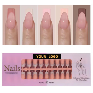 <span class=keywords><strong>Uñas</strong></span> Acrílicas <span class=keywords><strong>Francesas</strong></span> Cuadradas Tipo Ataúd OEM ODM, 150 Uds./Bolsa, Cobertura Completa PMMA, Sin Rastro, <span class=keywords><strong>Uñas</strong></span> Postizas a Presión, Venta al por Mayor para Salones de Belleza, Pre-diseñadas - Product Image 1