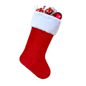 Chaussettes de Noël personnalisées en velours de qualité supérieure de 18 pouces, avec logo brodé OEM, vente en gros - Product Image 6
