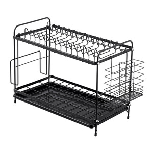 현대 주방 보관 접시 그릇 건조 랙 금속 식기 홀더 주방 2 층 접시 배수 보관 랙 - Product Image 5