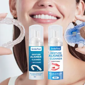 Custom Brand Mint Flavor Eliminates Bacteria Mouthguard Orthodontic Retainer Denture Cleaner Aligner Cleaner Foam