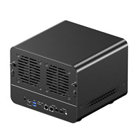 AMD Ryzen 7 PRO 8845HS 8-Core 16-Thread 6+5 Bay Desktop NAS Server USB4 OCuLink Penyimpanan Terhubung Jaringan Server Cadangan File