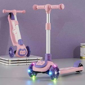 Trottinette pliable Istaride pour enfants, trottinette à roulettes réglable en hauteur, trottinette pour bébé avec lumière LED - Product Image 1