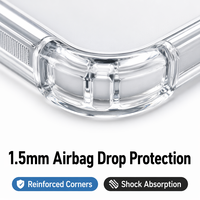 Coque de téléphone souple transparente en TPU avec quatre coins à coussin d'air, découpe précise, antichoc pour IP 15 Pro Max et IP 17 Pro Max