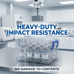 Boîte de transport rigide en PP à 10 compartiments avec fermeture à clip – Conteneur de laboratoire résistant aux chocs pour le transport sécurisé d'échantillons - Product Image 2