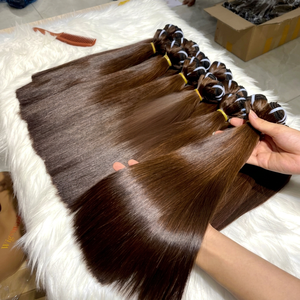 Cheveux Remy couleur brun naturel 12A, double trame machine, lisses comme des baguettes, provenance vietnamienne, lots de cheveux humains, tendance 2024, prix de gros - Product Image 1