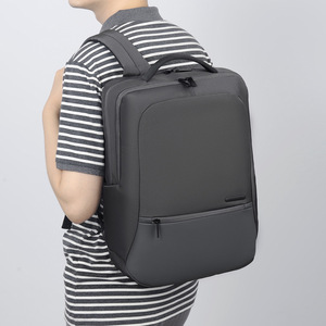 Laptop <b>Backpack</b> For <b>Men</b> 15 Inch Business Travel Solid Color Water Resistant Commuter Bag With Multiple Pockets And Comfortable - Product Image 2
