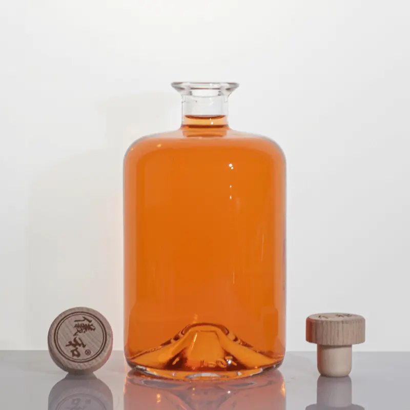 Ekstra taş cam şişe 500ml/700ml/750ml cin votka viski viski Tequila likör şişeleri için LGG-128