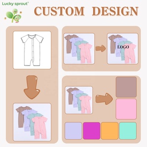 Ensembles de bodys pour bébés, combinaisons pour nouveau-nés filles et garçons de 6 à 12 mois, barboteuse d'été à manches courtes avec fermeture magnétique - Product Image 3