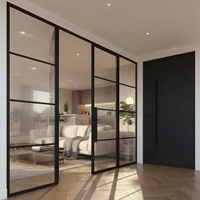 Ventana de Acero Estilo Francés con Marco de Hierro Forjado y Rejilla de Acero, Doble Acristalamiento, Arco, para el Hogar