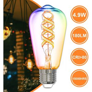 Lampadina LED Intelligente Antela E27 4.9W St64, Controllo WiFi via App, Luce a Filamento Vintage Edison, Montaggio a Soffitto, Corpo in Vetro - Product Image 6