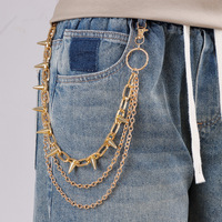 Chaîne de ceinture multi-couches en métal clouté style Hip-Hop Punk, design toile d'araignée tendance et cool pour hommes et femmes, idéale pour les soirées ou comme cadeau