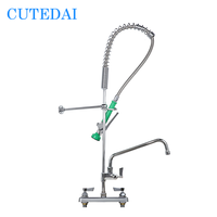 Gewerblicher Stil Deck montage Küchen armatur Doppel griff Pull-Down Vor spül sprüh gerät Add-On Auslauf Messing material Industrie design