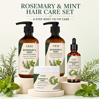 Ensemble Shampooing et Après-Shampooing Anti-Chute au Romarin et à la Menthe, Marque Blanche, Vente en Gros, Végan, Sans Sulfate, Traitement Nourrissant du Cuir Chevelu