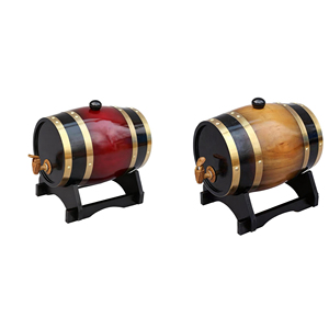 Custom Natural Wood Oak Wooden <strong>Barrel</strong> Vintage Brown Red Decor Display Wine <strong>Whiskey</strong> <strong>Barrel</strong> Storage with Stand for Bar <strong>Table</strong> - Product Image 1