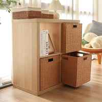 Organisateur ménager rotin paille boîte de rangement livres articles divers vêtements papier tissé paniers de rangement