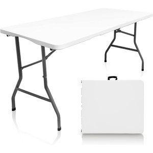 Wholesale 6ft <b>Folding</b> Dining <b>Tables</b> Chairs 180cm Lightweight Plastic Modern Design for Indoor Outdoor Events & Garden Furniture - Product Image 1
