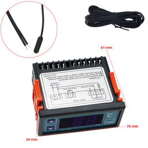 เครื่องควบคุมอุณหภูมิ Stc-100A 220V 10A เทอร์โมสตัทดิจิตอลแบบฝัง สำหรับระบบทำความเย็น ทำความร้อน พร้อมสัญญาณเตือนภัย และสายเซ็นเซอร์ - Product Image 5