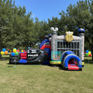 Château gonflable commercial <span class=keywords><strong>de</strong></span> haute qualité avec toboggan, château gonflable à thème voiture <span class=keywords><strong>de</strong></span> <span class=keywords><strong>police</strong></span> pour les fêtes d'enfants - Product Image 1