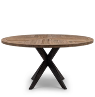 Table ronde en bois massif de style français vintage AY-2628-4 Falcon Crest pour hôtel et villa, fabrication artisanale, écologique