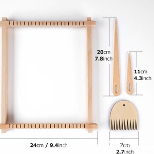 Kit de métier à tisser en bois fait main pour enfants, outils simples en bois pour la tapisserie de laine, aides pédagogiques pour la maternelle - Product Image 2