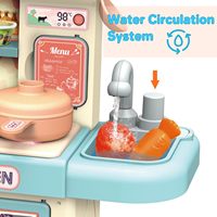 Jouets de cuisine pour enfants Mini table alimentaire en plastique et ensemble d'ustensiles de cuisine avec lumière et vaporisateur