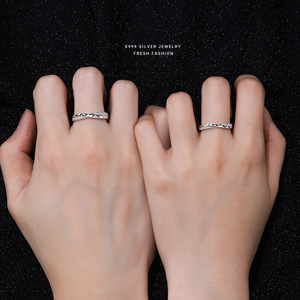 Venta al por mayor 925 anillos de boda pareja conjunto de lujo X diseño anillo de compromiso anillos de plata esterlina mujeres hombres 925 regalo de plata esterlina - Product Image 3